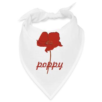 mohnblume poppy - Bandana - Weiß - Vorne