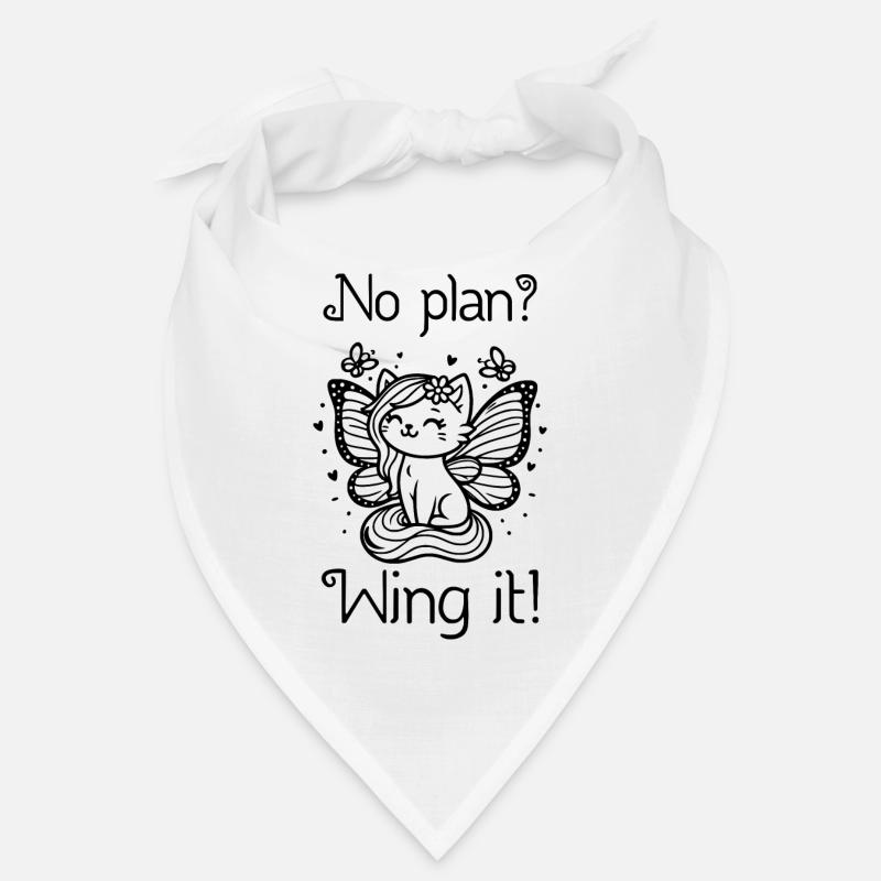 Pas de plan ? Envolez-le ! Chat ailé (noir) Bandana