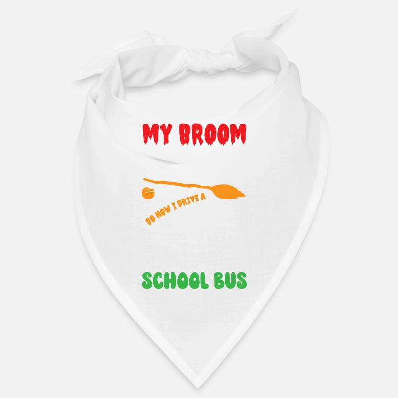 Funny Witch School Bus Driver Halloween - Bandana - Weiß