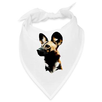 Afrikanischer Wildhund - Bandana - Weiß - Vorne