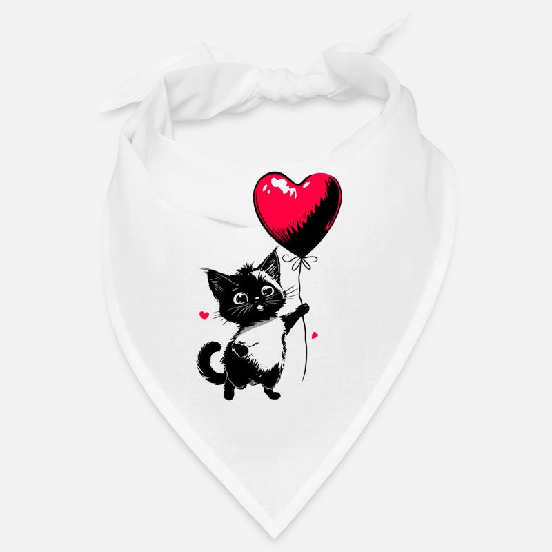 Katze mit Herz Luftballon - Heartful Creatures Bandana