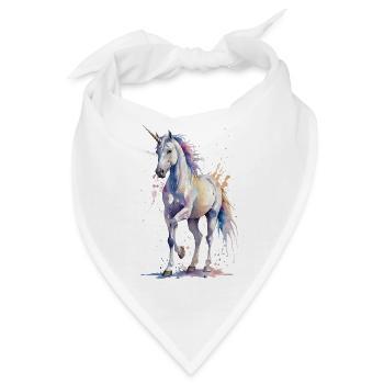 Ätherisches Einhorn - Aquarell - Bandana - Weiß - Vorne