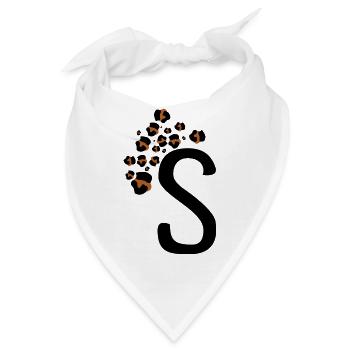 Buchstaben s Leopardenmotive - Bandana - Weiß - Vorne