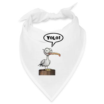 Möwe Sprechblase Yolo - Bandana - Weiß - Vorne