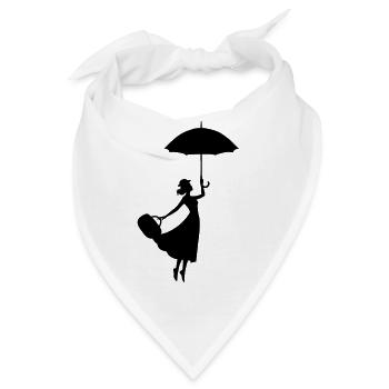frau regenschirm - Bandana - Weiß - Vorne