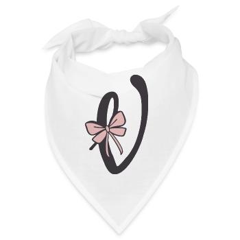 Anfangsbuchstabe V Schleifchen - Bandana - Weiß - Vorne