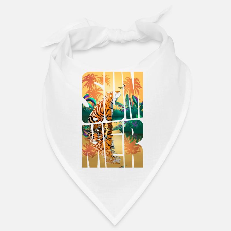 Sommer mit Palmen - Bandana - Weiß