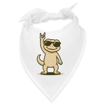 Rocker-Gecko Baby - Bandana - Weiß - Vorne