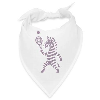 Minimalistische Zebra Tennis Spieler Silhouette  - Bandana - Weiß - Vorne