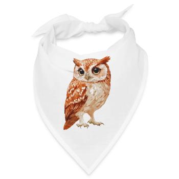 Eule - Bandana - Weiß - Vorne