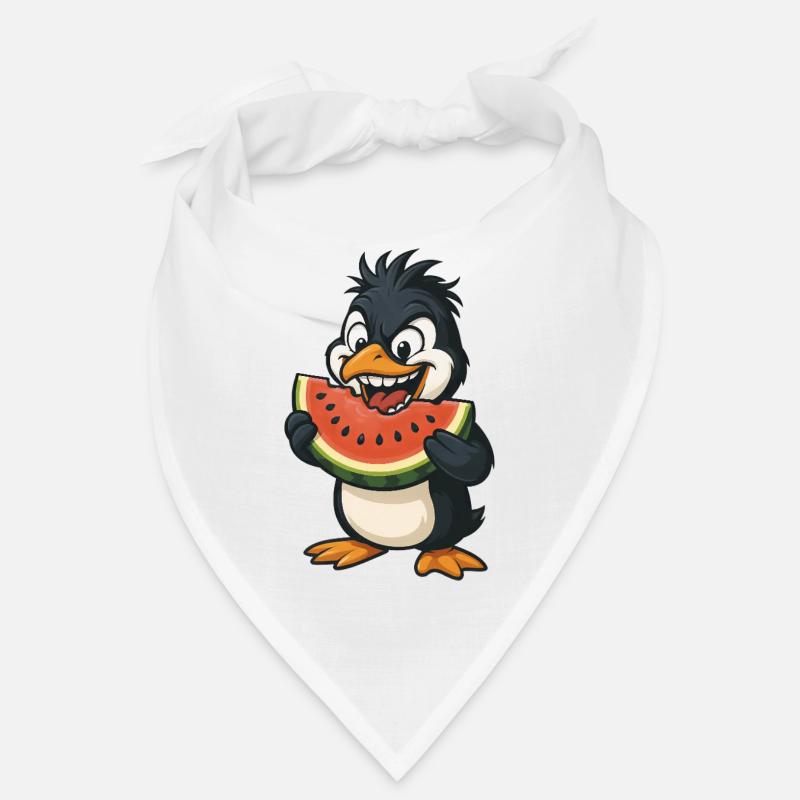 pingouin drôle avec melon fruit d’été dessin animé Bandana