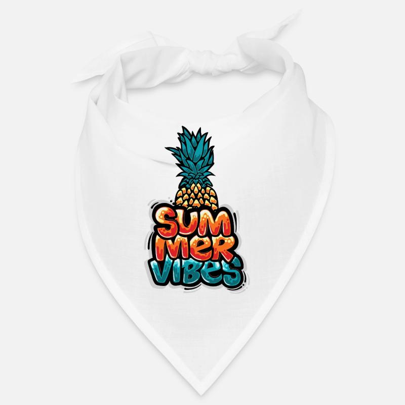 Summer Vibes Pineapple Design - Bandana - blanc