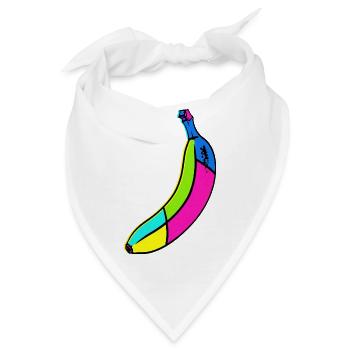 Neon Banane Pop Art Design - Bandana - Weiß - Vorne