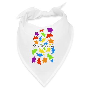 Bunte Farbkleckse - Bandana - Weiß - Vorne