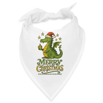 Festliche Drachenweihnacht - Bandana - Weiß - Vorne