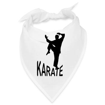 Karate Silhouette – Kiai-Pose | Minimal Dojo Desig - Bandana - Weiß - Vorne