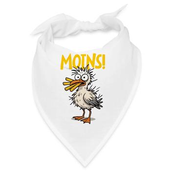 Moins Komische Möwe Mit Pommes - Bandana - Weiß - Vorne