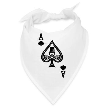 Vintage Spade Schädel - Bandana - Weiß - Vorne