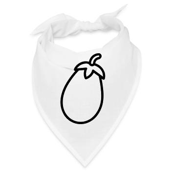 Aubergine - Bandana - Weiß - Vorne