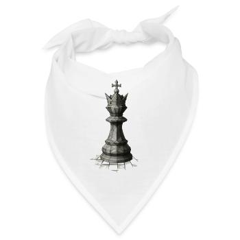 Schachkönig auf Brett – Dunkle Strategie Illustrat - Bandana - Weiß - Vorne