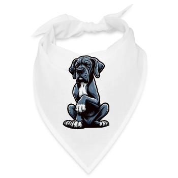 Deutsche Dogge Doggen Doggenbesitzer Doggenfan - Bandana - Weiß - Vorne