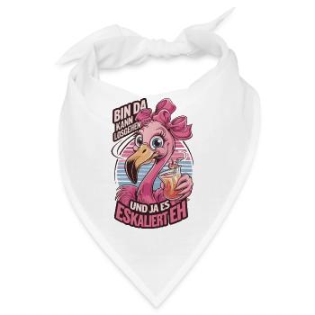 Party Flamingo Spruchmotiv mit Cocktail - Bandana - Weiß - Vorne