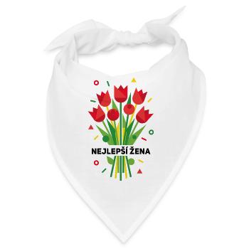 Nejlepší Žena Tulpen Strauß - Bandana - Weiß - Vorne