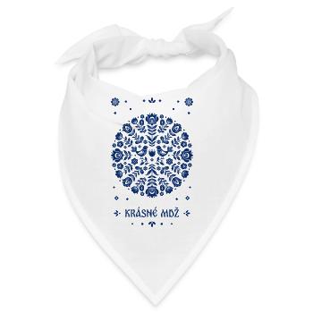 Krasne MDZ Folk Art Blau - Bandana - Weiß - Vorne