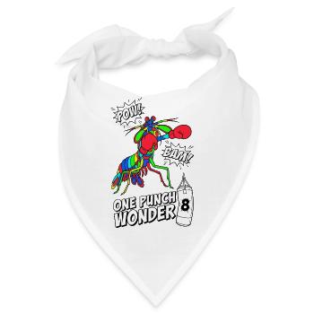 One Punch Wonder 8. Geburtstag Fangschreckenkrebs - Bandana - Weiß - Vorne