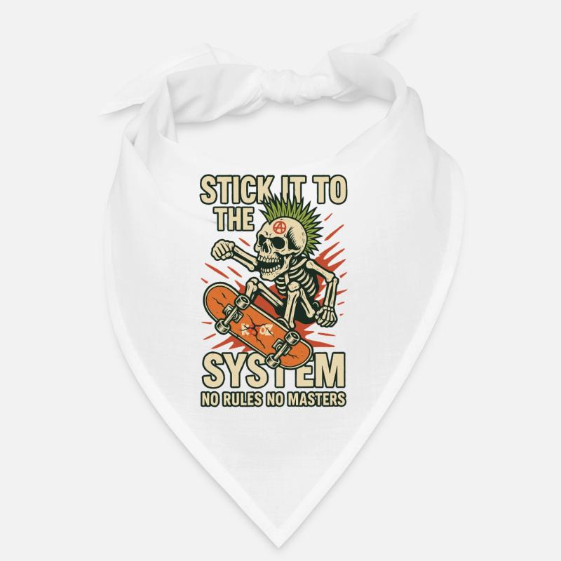 Skeleton Skateboard Against the System Bandana