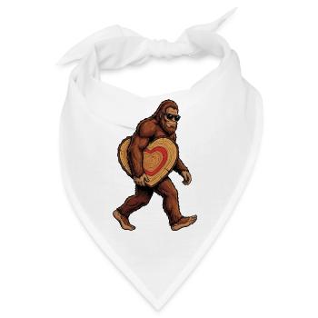 Sasquatch mit Holzherz - Bandana - Weiß - Vorne