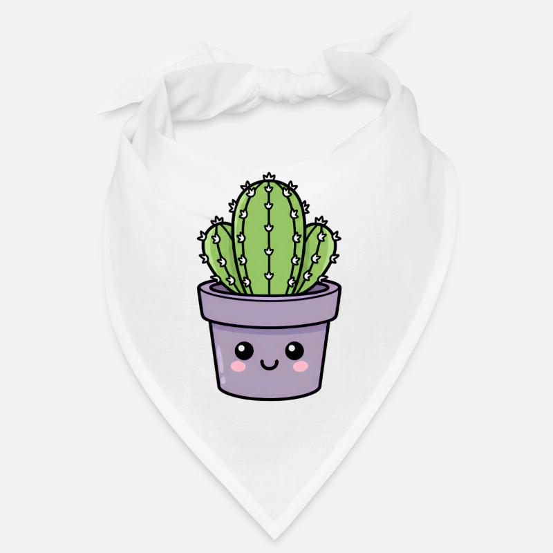Cactus Kawaii dans un pot violet Bandana