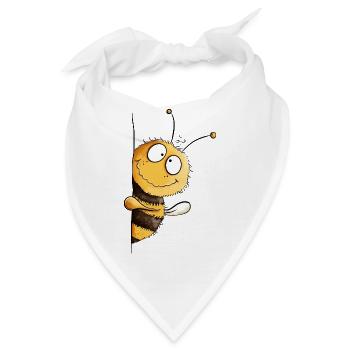 Freches Bienchen Peek-a-Boo Biene  - Bandana - Weiß - Vorne