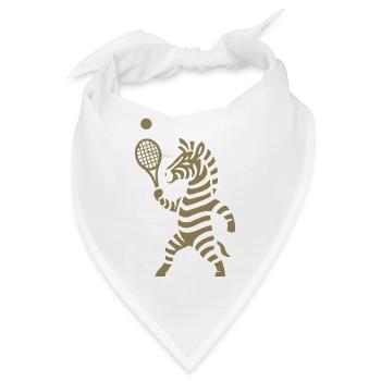 Minimalistische Zebra Tennis Spieler Silhouette  - Bandana - Weiß - Vorne