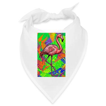 Flamingo - Bandana - Weiß - Vorne
