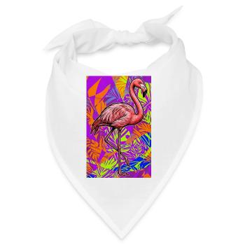 Flamingo - Bandana - Weiß - Vorne