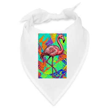 Flamingo - Bandana - Weiß - Vorne
