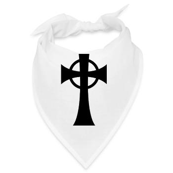 Keltisches Kreuz - Bandana - Weiß - Vorne