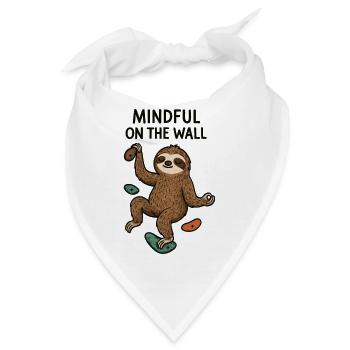 Mindful on the Wall – Zen Faultier an Wand - Bandana - Weiß - Vorne