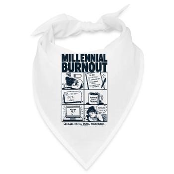 Millennial Burnout Humor Alltag Comic - Bandana - Weiß - Vorne
