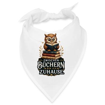 Zwischen Büchern zuhause - Bandana - Weiß - Vorne