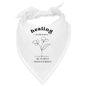 Filigrane Blumensilhouette healing - Bandana - Weiß - Vorne