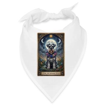 Mondnacht Schnauzer mit Blumenkranz - Bandana - Weiß - Vorne