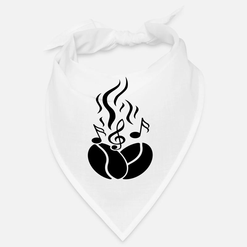 Coffee beans with music notes Bandana