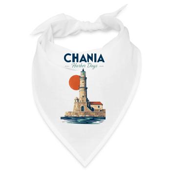 Chania Harbor Days Crete Greece Travel Vacation Me - Bandana - Weiß - Vorne