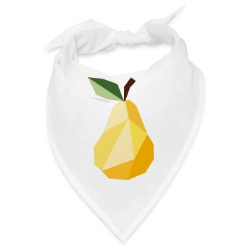 Geometrische Birne – Modernes Obst Motiv  - Bandana - Weiß - Vorne