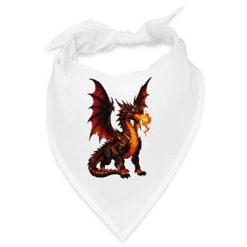 Feuerdrache Flammenatem - Bandana - Weiß - Vorne