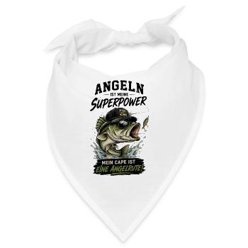 Angeln ist meine Superpower - Bandana - Weiß - Vorne