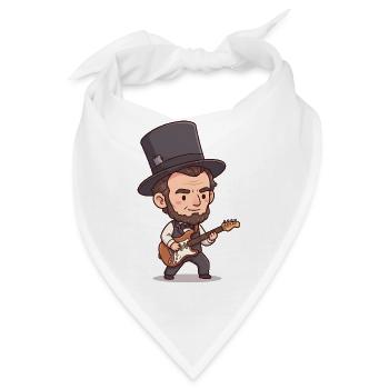 Abraham Lincoln Playing E-Guitar Independence Day - Bandana - Weiß - Vorne