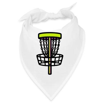 Discgolf Korb Ziel Logo - Bandana - Weiß - Vorne